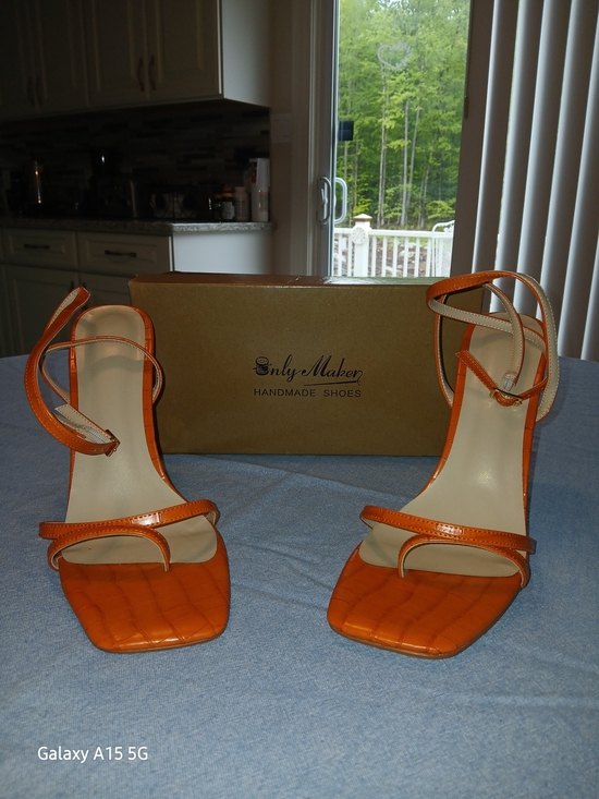 Only Maker Shoes - Only Maker Orange Strappy High-Heel Sandals for Women